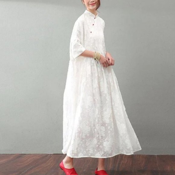 Oversized Sheer Lacy Tunic Dress - Picture 6 of 7